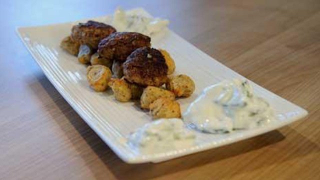 Kartoffel-Bonbons mit Hackbällchen