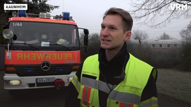 Feuerwehreinsatz an ICE Strecke bei Raunheim