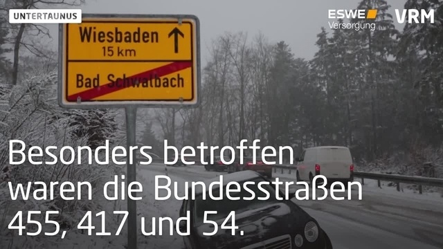 Untertaunus: Verkehrsbehinderungen durch Schnee