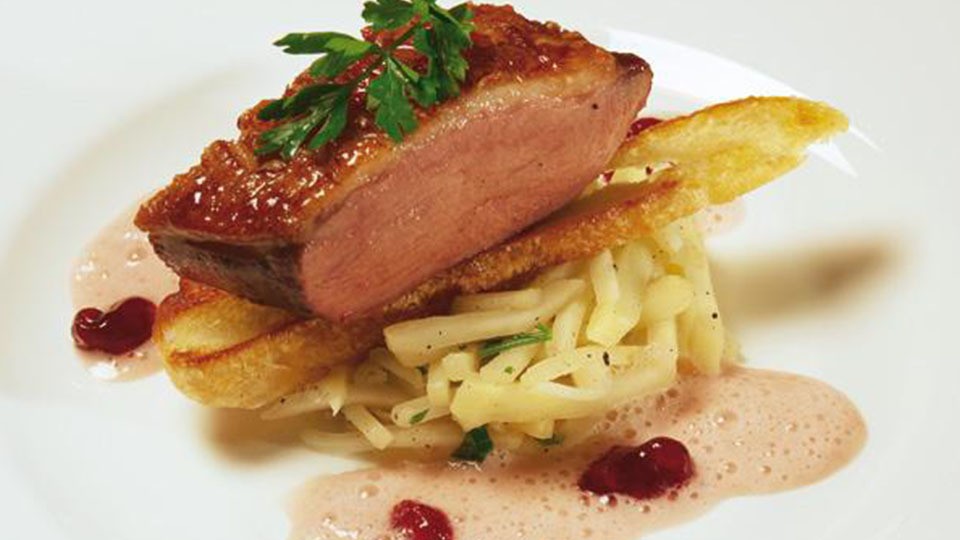 Entenbrust mit Selleriesalat
