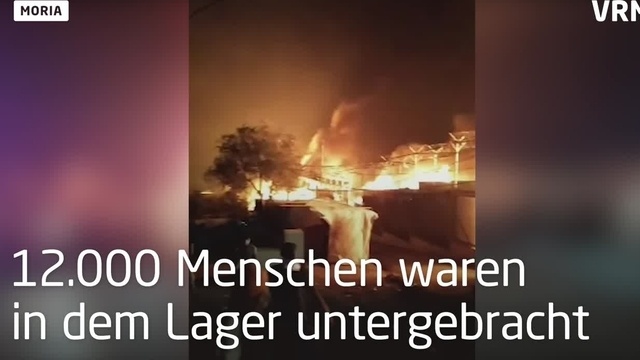 Flüchtlingscamp Moria steht in Flammen