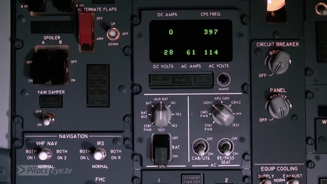 Das Overhead-Panel der Boeing 737
