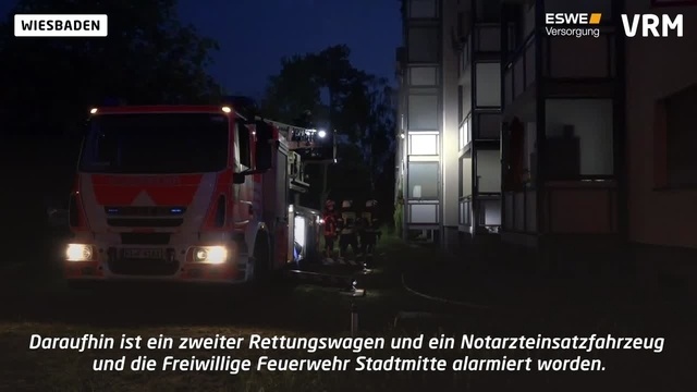 Zwei Verletzte bei Brand in Wiesbaden