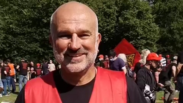 Kamax-Beschäftigte demonstrieren in Alsfeld