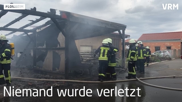 Brennender Carport in Flonheim