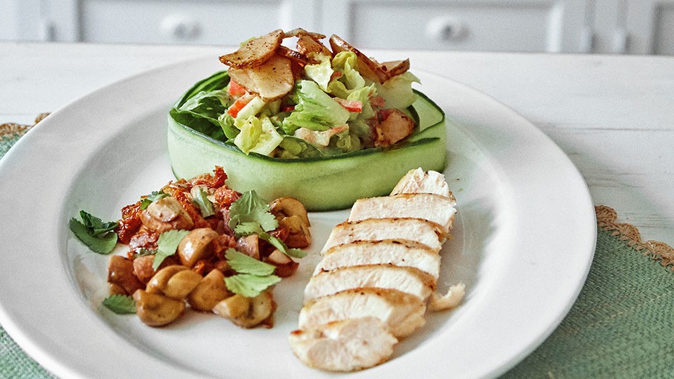 Fitnesssalat mit Hähnchen