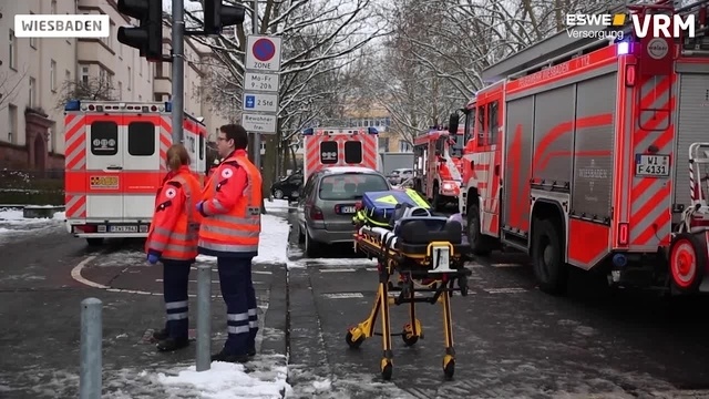 Kellerbrand in der Wiesbadener Innenstadt