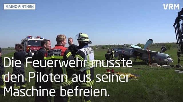 Mainz-Finthen: Flugzeug überschlägt sich nach Landung