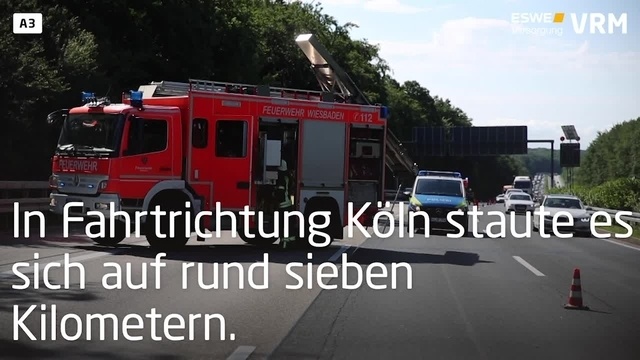 Lkw-Brand auf der A3
