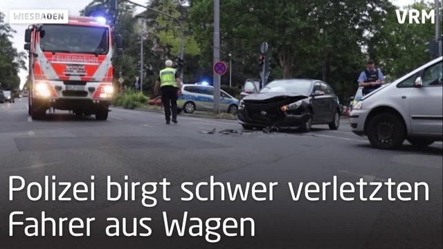 Drei Verletzte bei Unfall in Wiesbaden