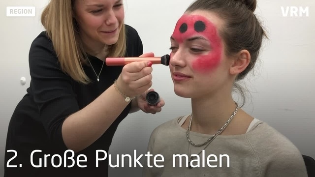 Fastnachts-Make-Up in sieben Minuten: Marienkäfer